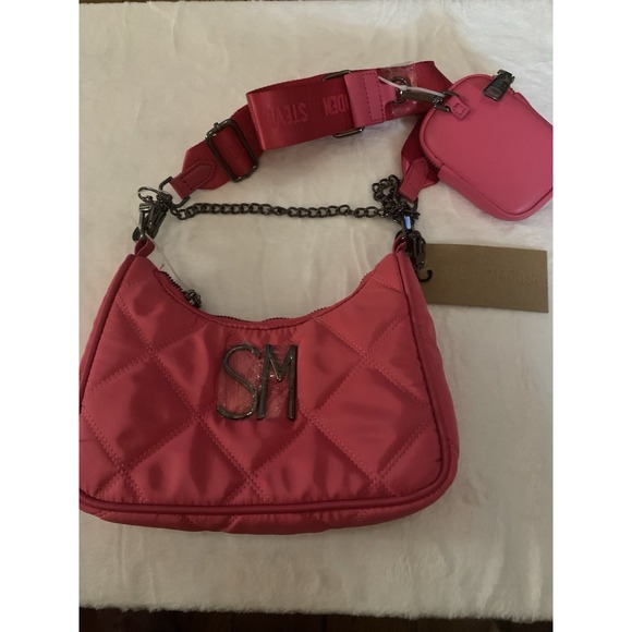 Steve Madden Handbags - Steve Madden Pink Flash Btamela Quilt Purse Change Purse‎ 9 X 5 Shoulder Strap